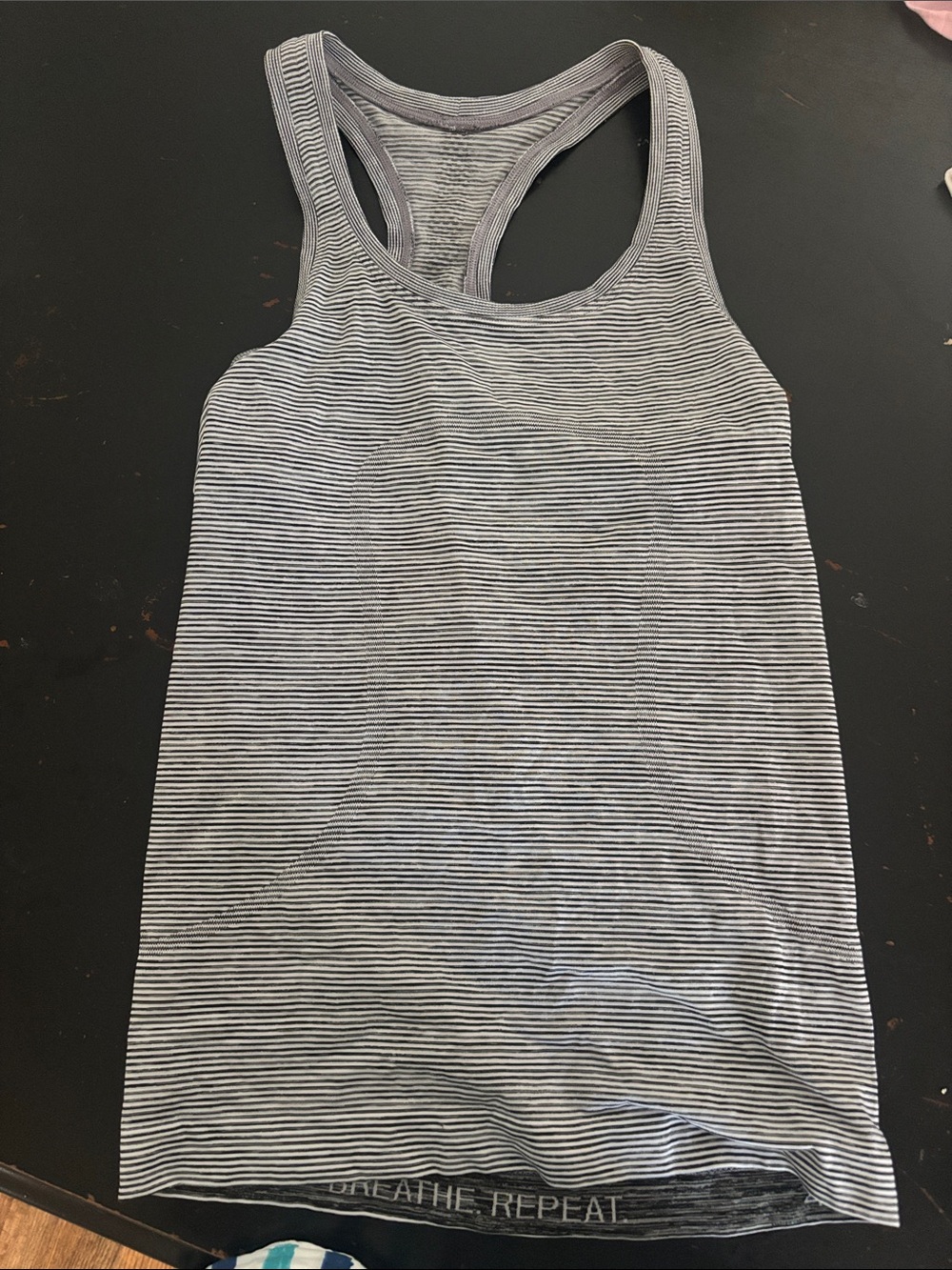 Striped Grey Racerback Tank Top